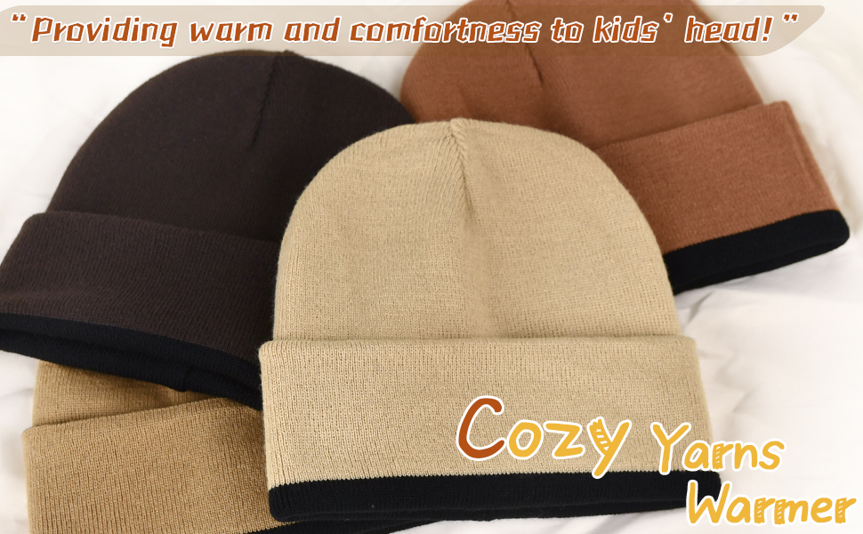 cozy yarns warmer, providing warm and confortness to kids&amp;#39; head