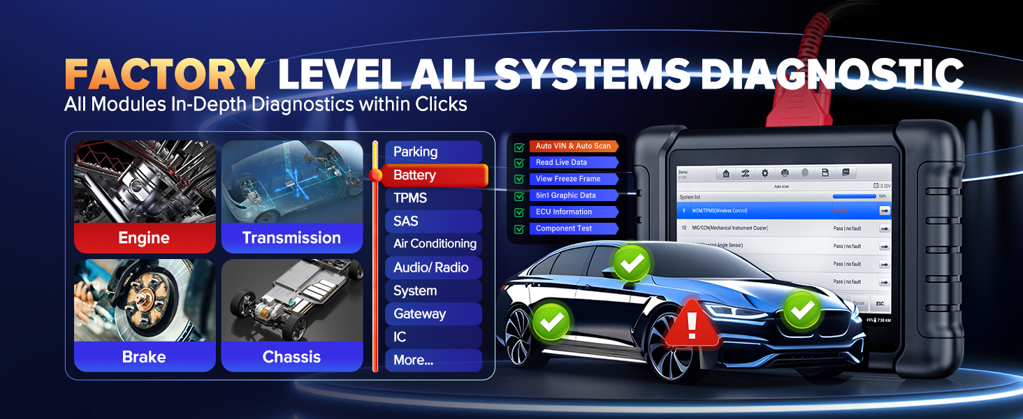 Autel Scanner MaxiCheck MX808S-A+6