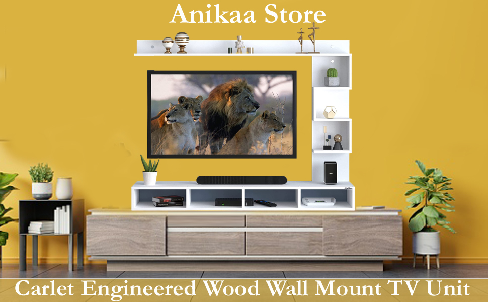 Anikaa Larisa Engineered Wood Wall Mount TV Unit/TV Stand/TV