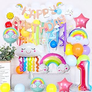 ✨ 2歳　飾り付け お誕生日バルーン　レインボー 虹の誕生日 Amazon | [LaVenty]誕生日 飾り付け 1歳 虹 風船 誕生日