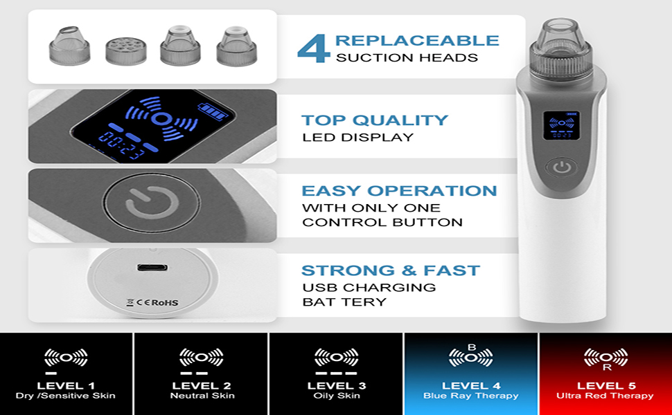 Blackhead Remover Pore Vacuum,Face Vacuum Pore Cleanser