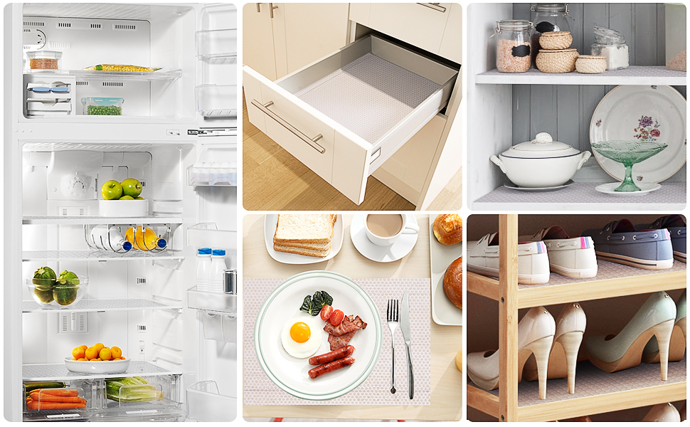 MooiFun Drawer Liners, Waterproof Shelf Liner, AntiSlip NonAdhesive