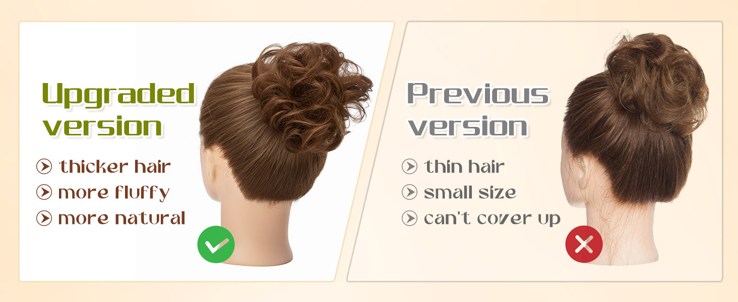 Hairro Hair Buns Hair Piece Human Hair Brown Hair Bun