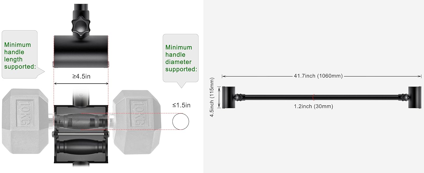 Dumbbell to Barbell Converter - Adjustable Weight Lifting Bar for Home Gym