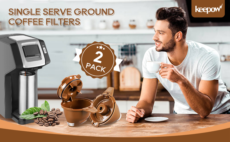 KEEPOW Reusable Single Serve Coffee Filter Coffee Brew
