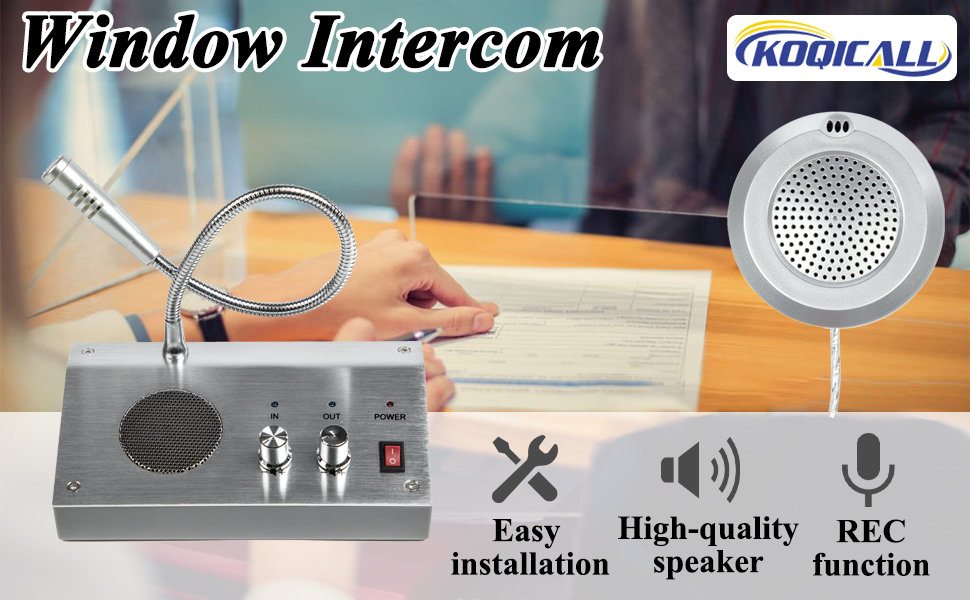 Amazon.com: KOQICALL Window Intercom Window Speaker Intercom System ...