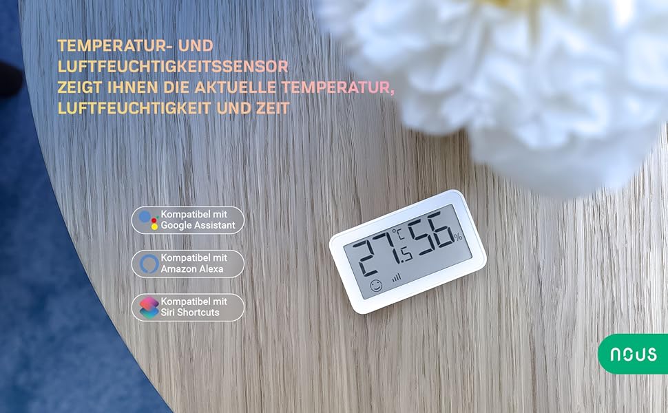 NOUS E6 Capteur de température, hygromètre Thermomètre intelligent