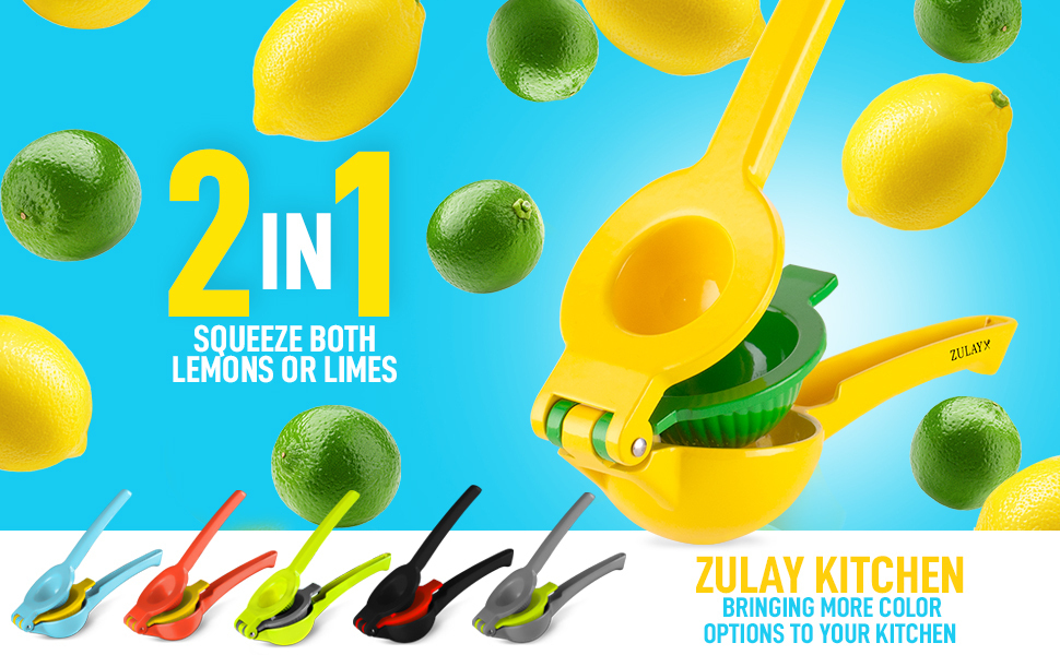 Zulay Metal 2In1 Lemon Lime Squeezer Hand Juicer Lemon Squeezer
