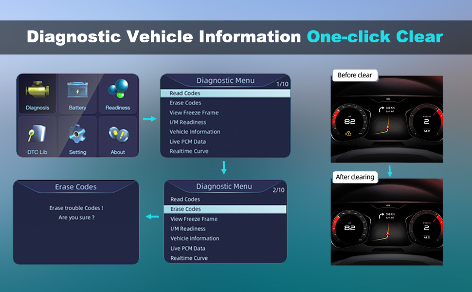 Diagnostic Vehicle Information One-click Clear
