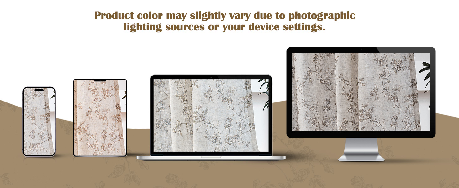 taupe curtains floral