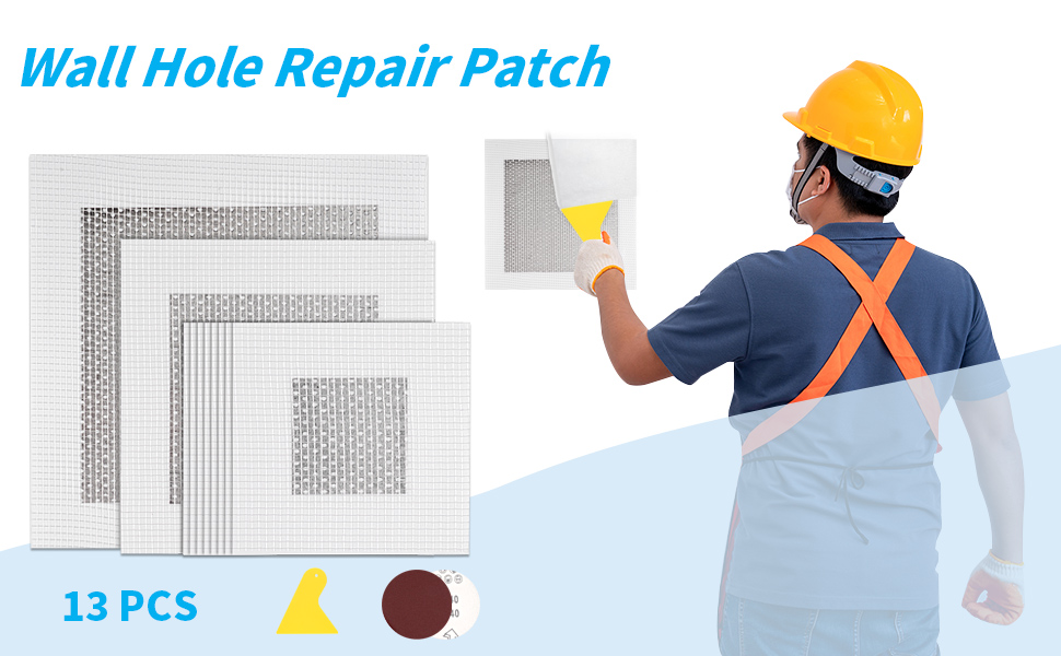 Drywall Repair Kit 10 PCS, 2/4/6 Inch SelfAdhesive Drywall Patch with