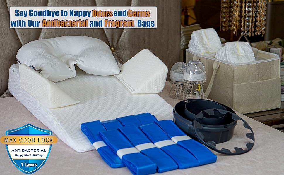 Biomedintech 8Pack Nappy Bin Refill Bags compatible with Tommee Tippee