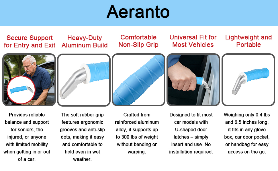 Car door handle for elderly