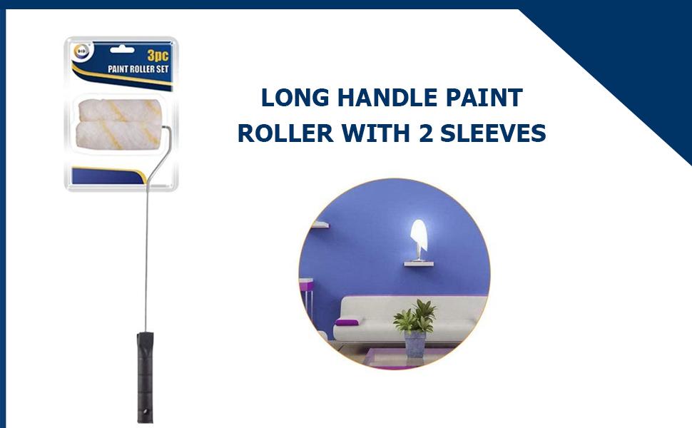 Long Handle Paint Roller Wide & LongReach Paint Roller for Hard to
