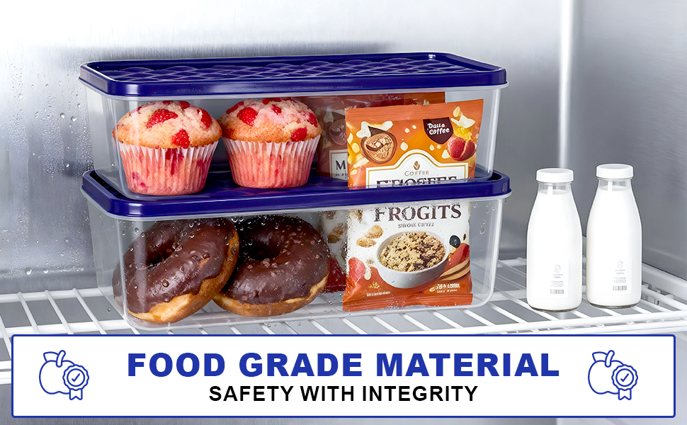 Airtight Plastic Storage Containers Set for Kitchen | Boxes for Fridge 1200 ML (Set of 2)