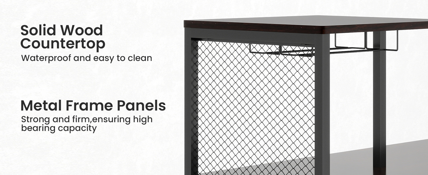 YORKING Breakfast Bar Table and Stools Set, 3 PCS Bar Table Set with