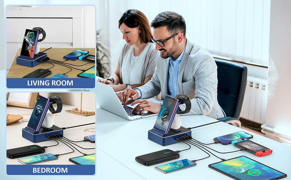 Wireless charging station for samsung devices