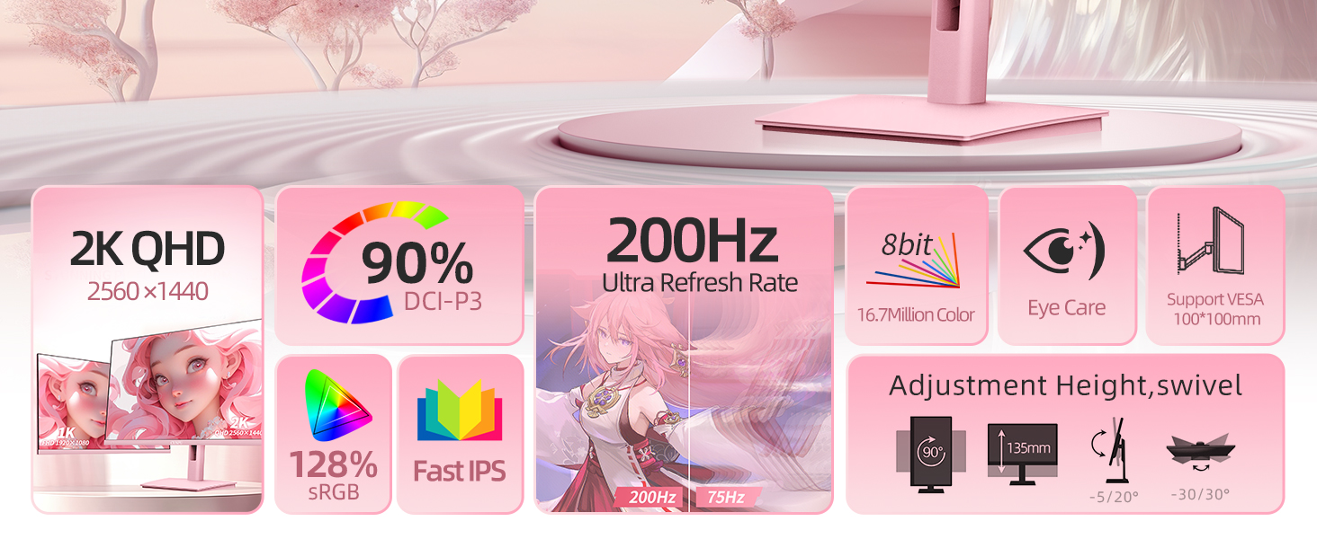 6reason to choice CUNPU Pink monitor