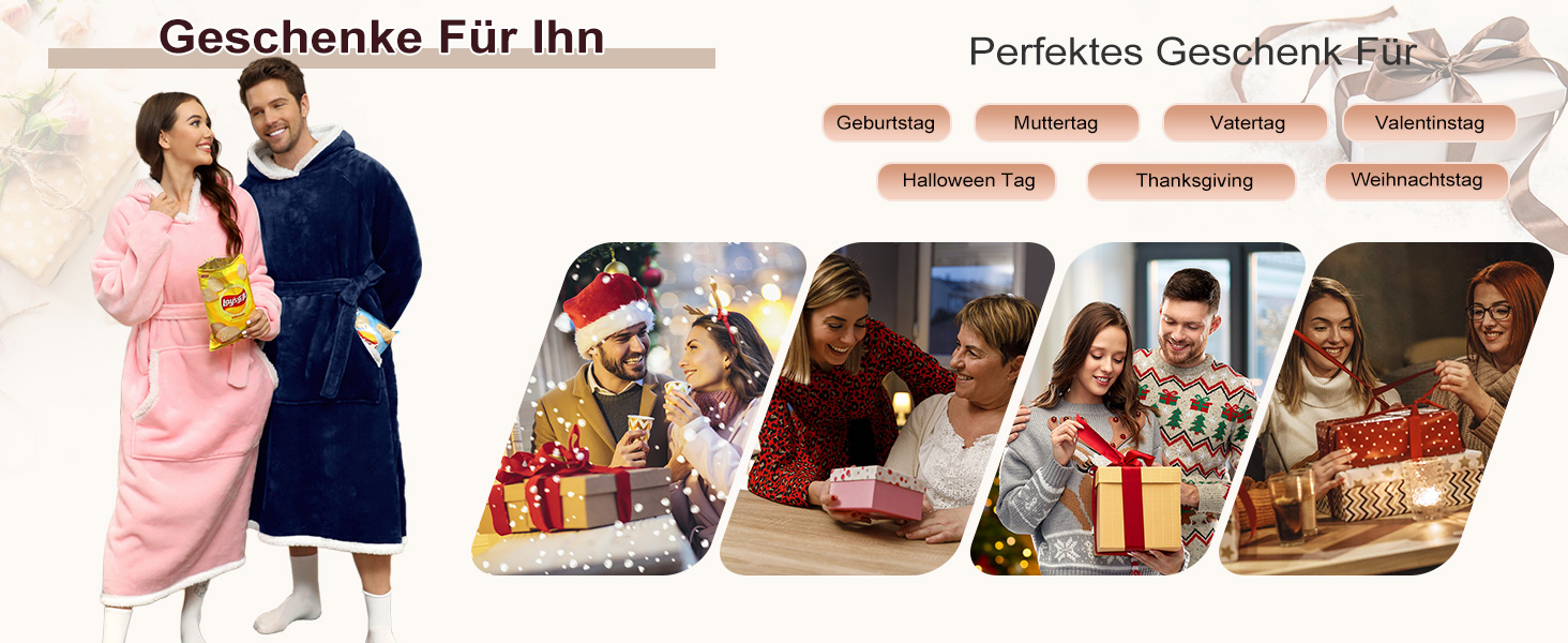 TOMEEK Übergroße Sherpa Hoodie Decke