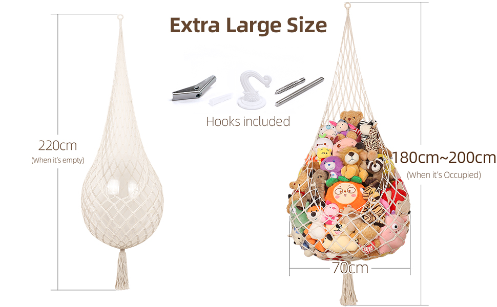 Stuffed Animal Storage Hammock for Ceiling, Stuffed Animal Holder Net