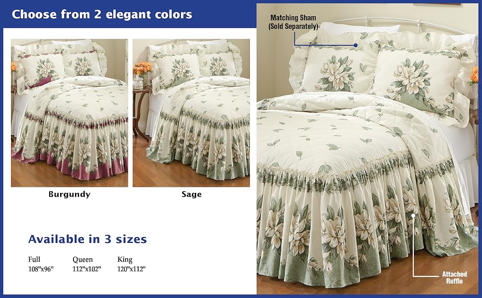 Collections Etc Magnolia Garden Floral Ruffle Skirt