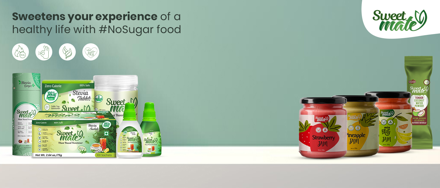 Sweetmate Pure Stevia Drops (20ml, 400 Drops) Zero Calorie, Diabetic Friendly, Sugar Free