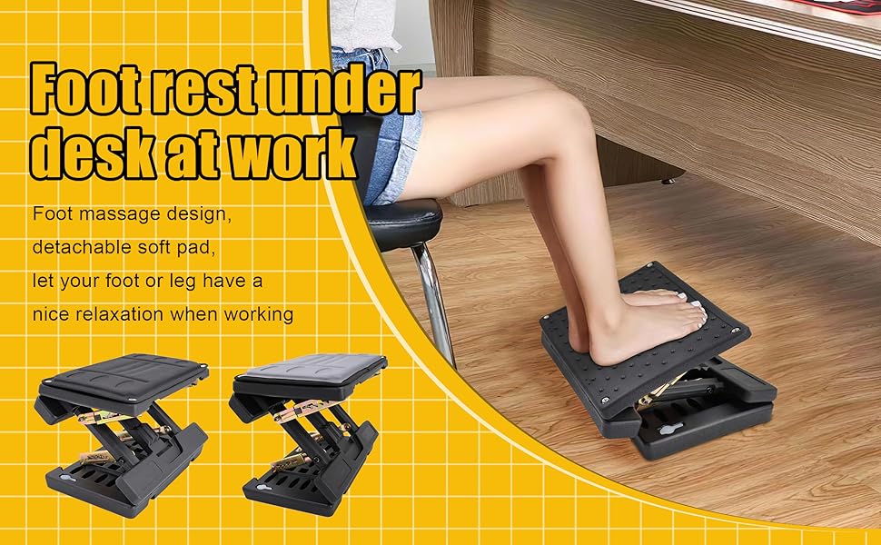 Kalnweis Adjustable Foot Rest，Under Desk Footrest, Foot