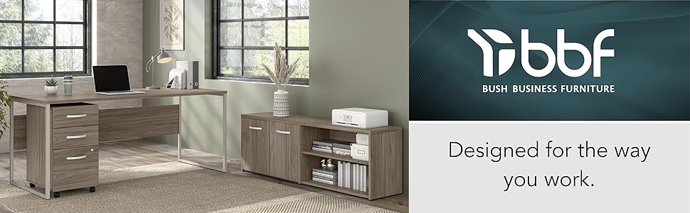 bush business furniture, hybrid, modern hickory, bush