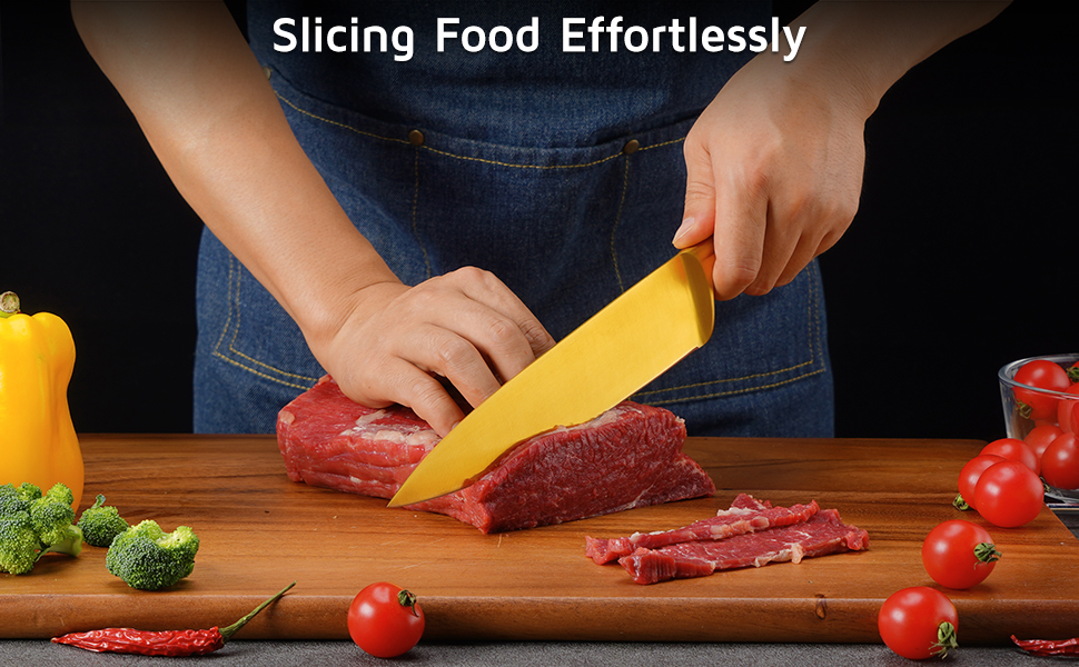 Non-Stick Coating Knives & Acrylic Stand 7 Pcs Set