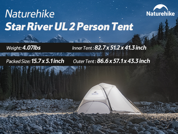 Amazon.com : Naturehike UL Star River 2 Person Backpacking Tent