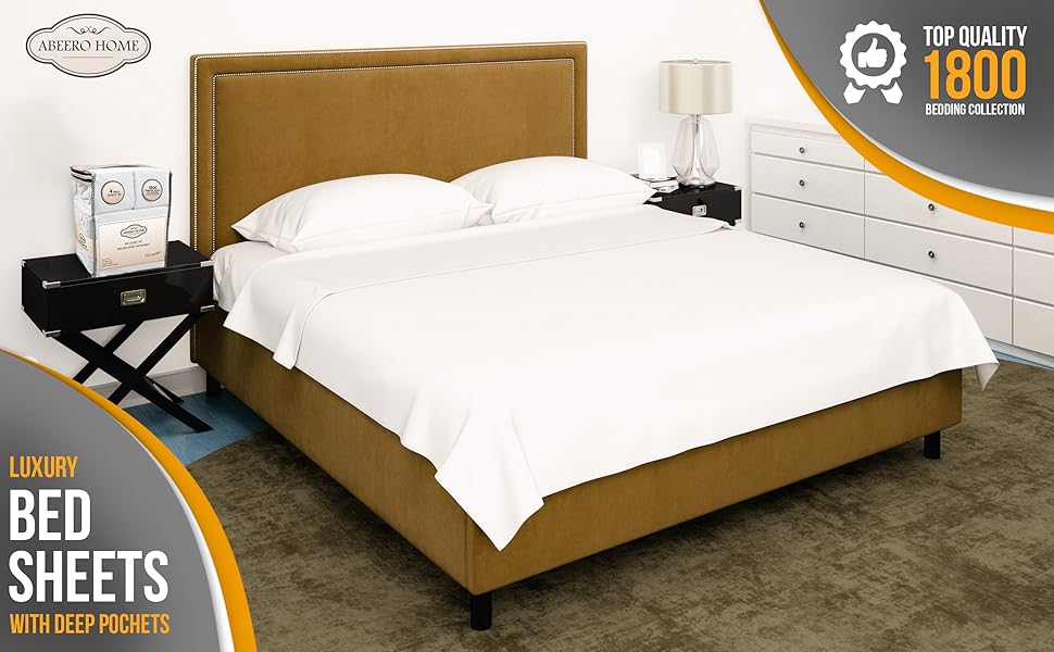 Abeero Home Luxury King Sheet Set Bundle 2x4 Piece Premium Hotel Bedding in Gray