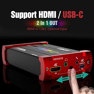 4K HDMI Type-C USB3.0 Video Capture Card with PD Charger
