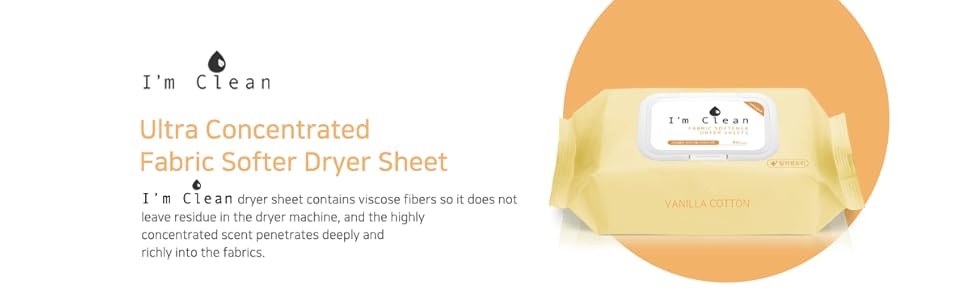 I'm Clean dryer sheets Vanila cotton