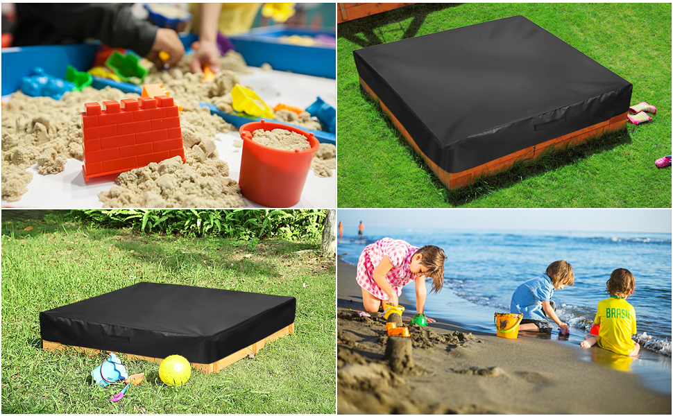Sandbox Cover,Square Sandbox Cover Waterproof,Kids Outdoor