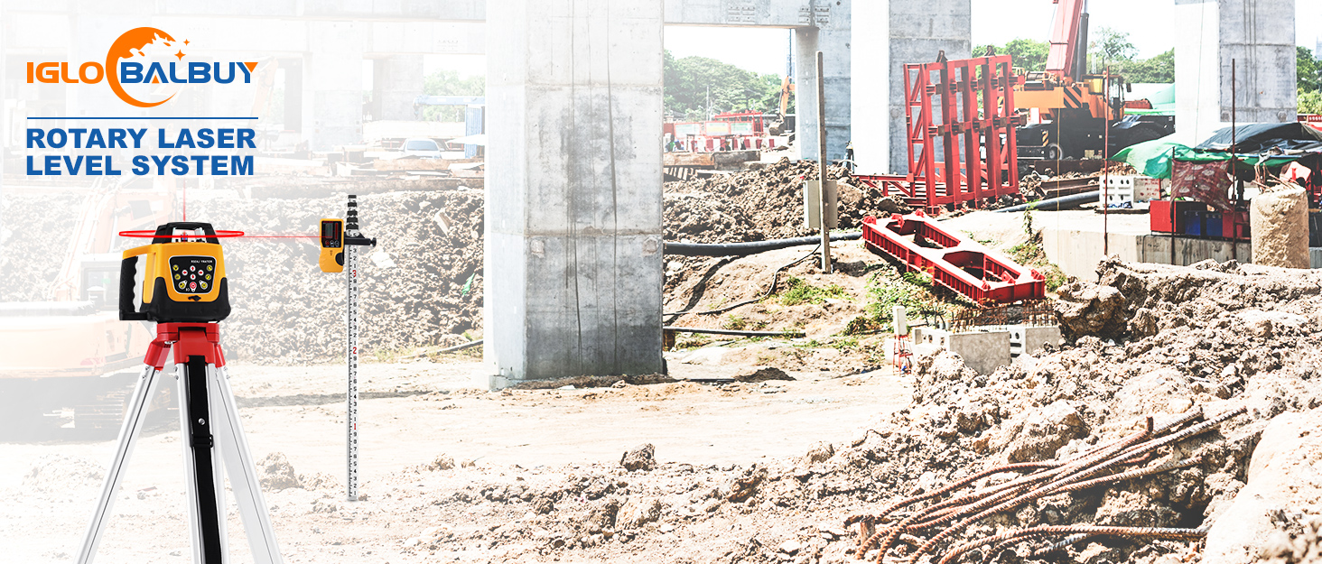 Iglobalbuy Self Leveling Horizontal Vertical Rotary Rotating Transit Construction Laser Level Kit