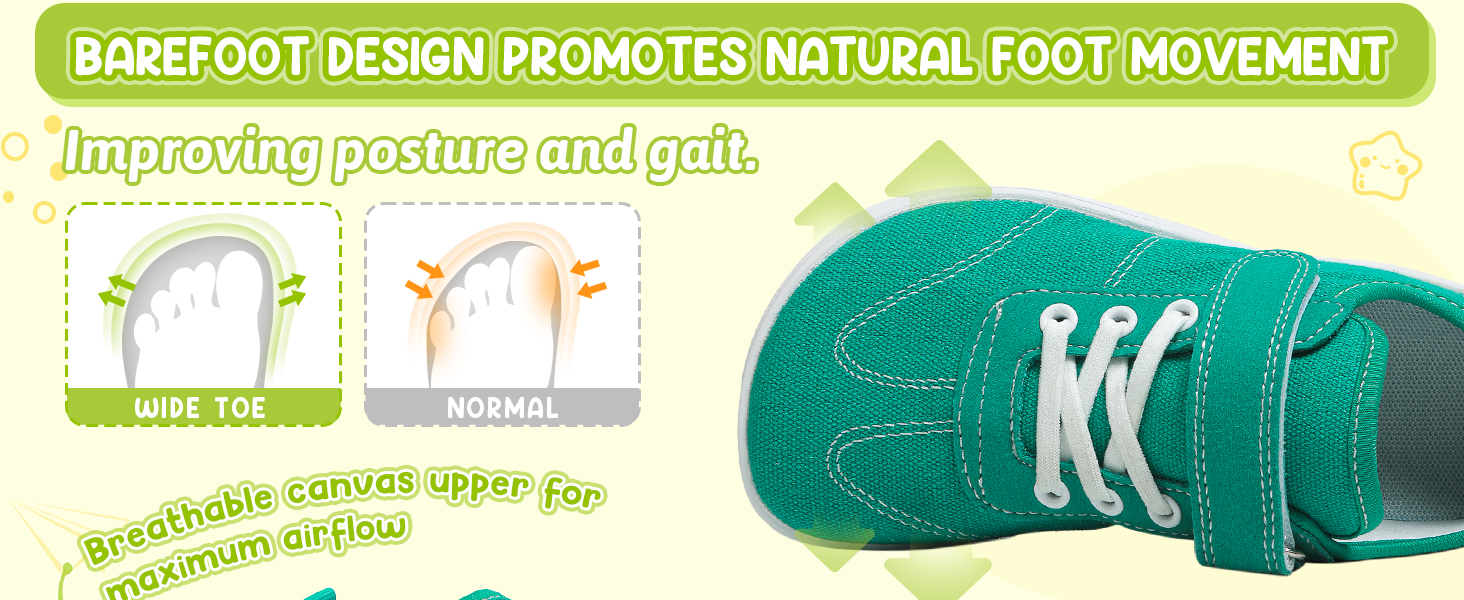 Kids Wide Barefoot Shoes Boys Girls Minimalist School Trail Walking Sneaker