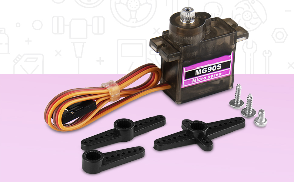 REES52 MG90S Gear Micro Servo for RC Helicopter Plane Boat Car MG90