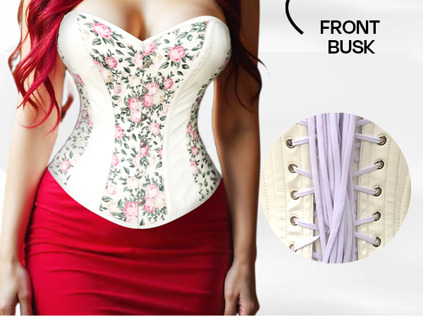 Amazon.com: CorsetsNmore Women's White PVC Floral Print Soft