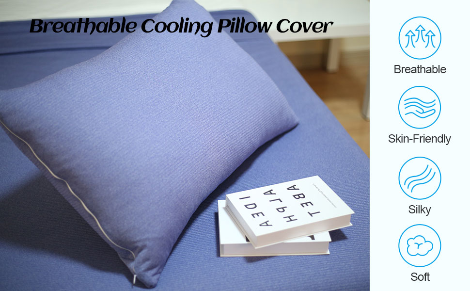 Tametra Cooling Pillow Cases, 2 Pack Cool Pillow Cases with Double Sided Cold