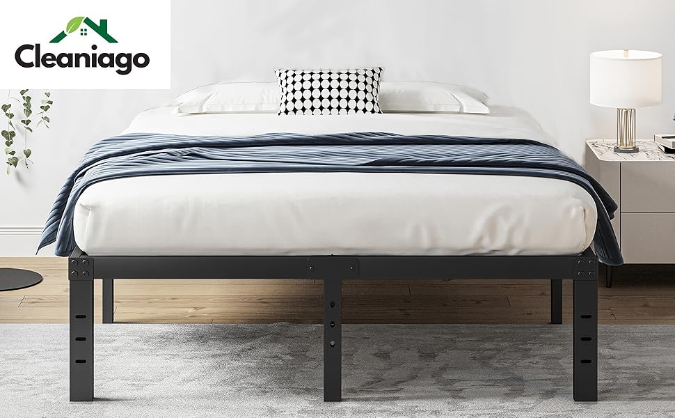 Cleaniago 16 Inch Twin Metal Platform Bed Frame,Heavy Duty Steel Single Bed Frame No