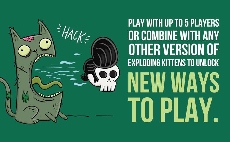 Zombie Kittens de Exploding Kittens - Juegos de cartas para adultos, adolescentes y niños
