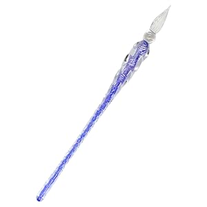 ガラスペン &ブルーブラックインク付 文房具 『AZONXガラスペン キューブ ライトブルー AX-8506