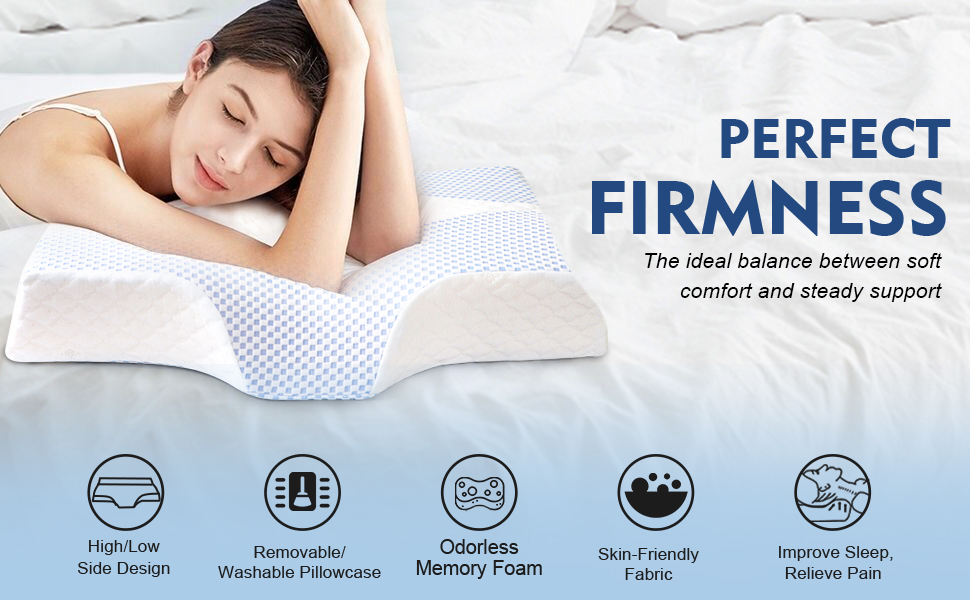 Contour Pillow for Neck and Shoulder Pain, IKSTAR Memory Foam Pillows