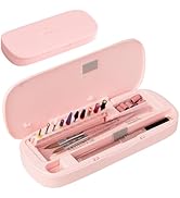 [2025 Upgraded]MelodySusie Acrylic Nail Tool Storage Box,Portable Dustproof Stand Displayer Holde...