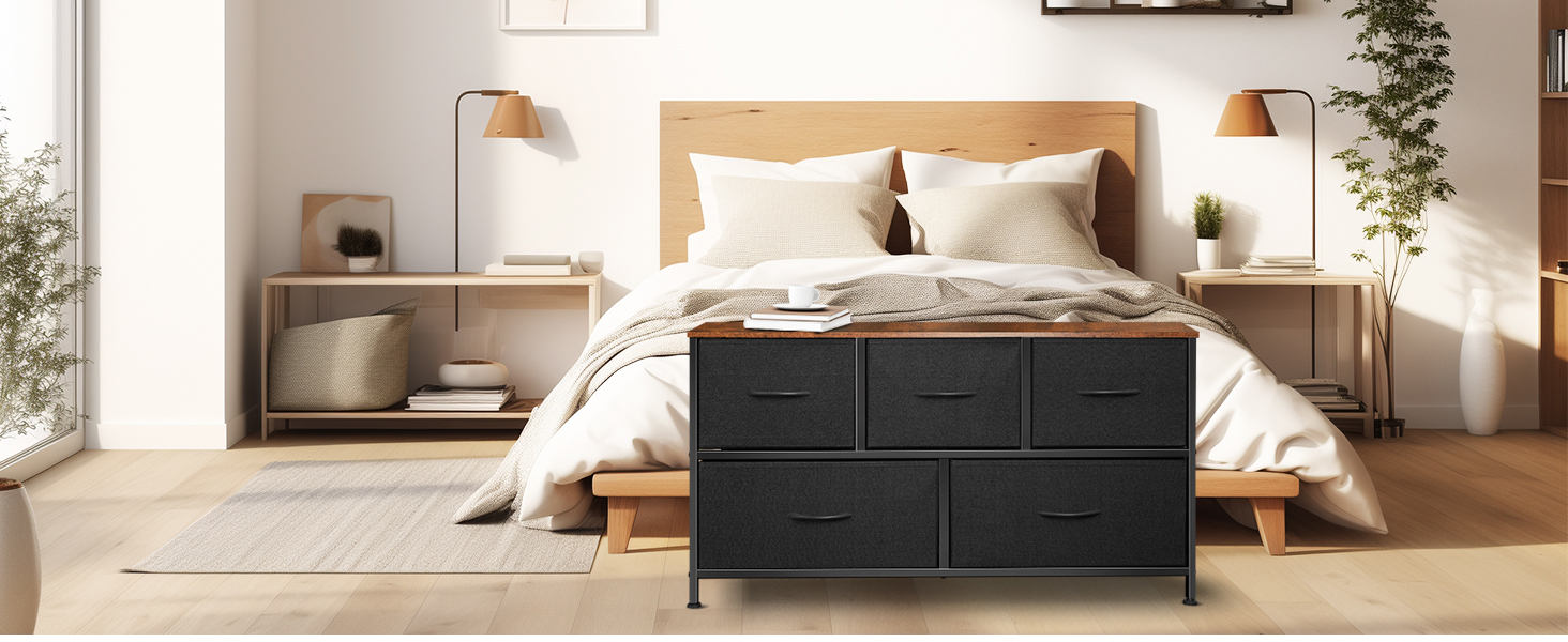 Sonharlar Dresser for Bedroom with 5 Drawers, Chest of