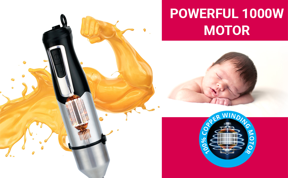 Buy Inalsa Hand Blender Robot1000 Pro Powerful 3 in 1 Chopper/Whisker