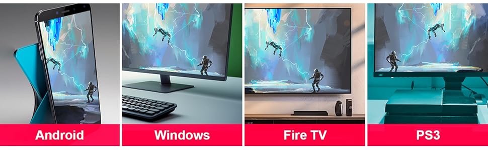 Eaxus Bluetooth Controller geeignet für Android, Windows, Fire TV, PS3