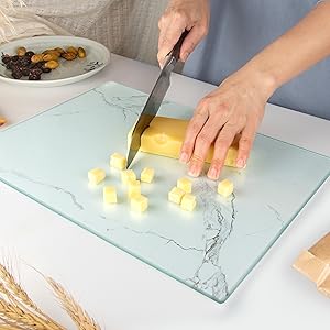 White Glass Chopping board