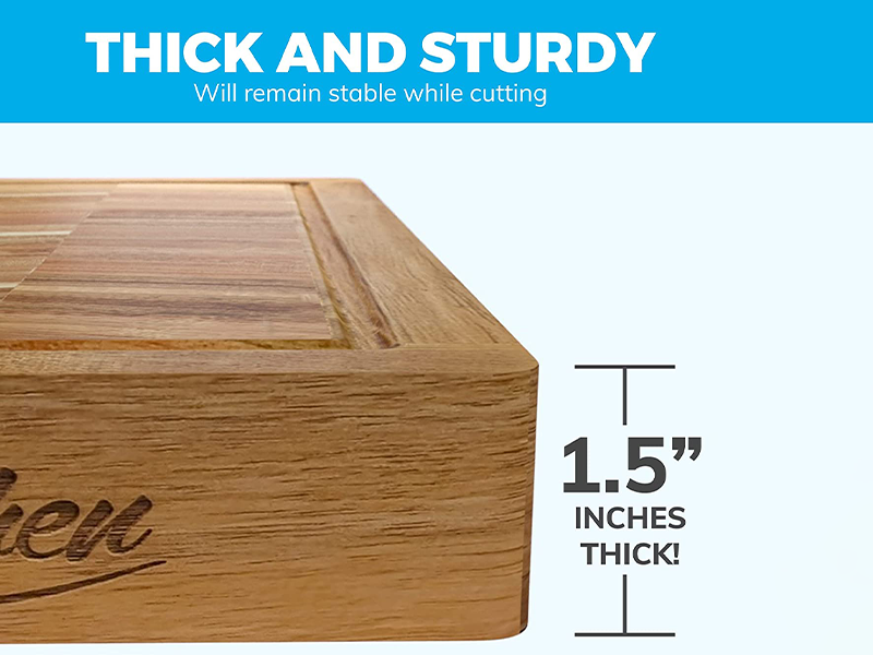 Extra Large Acacia Wood Cutting Board w/Juice Grooves and