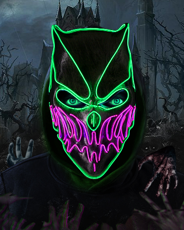 LED Halloween Light Up Mask